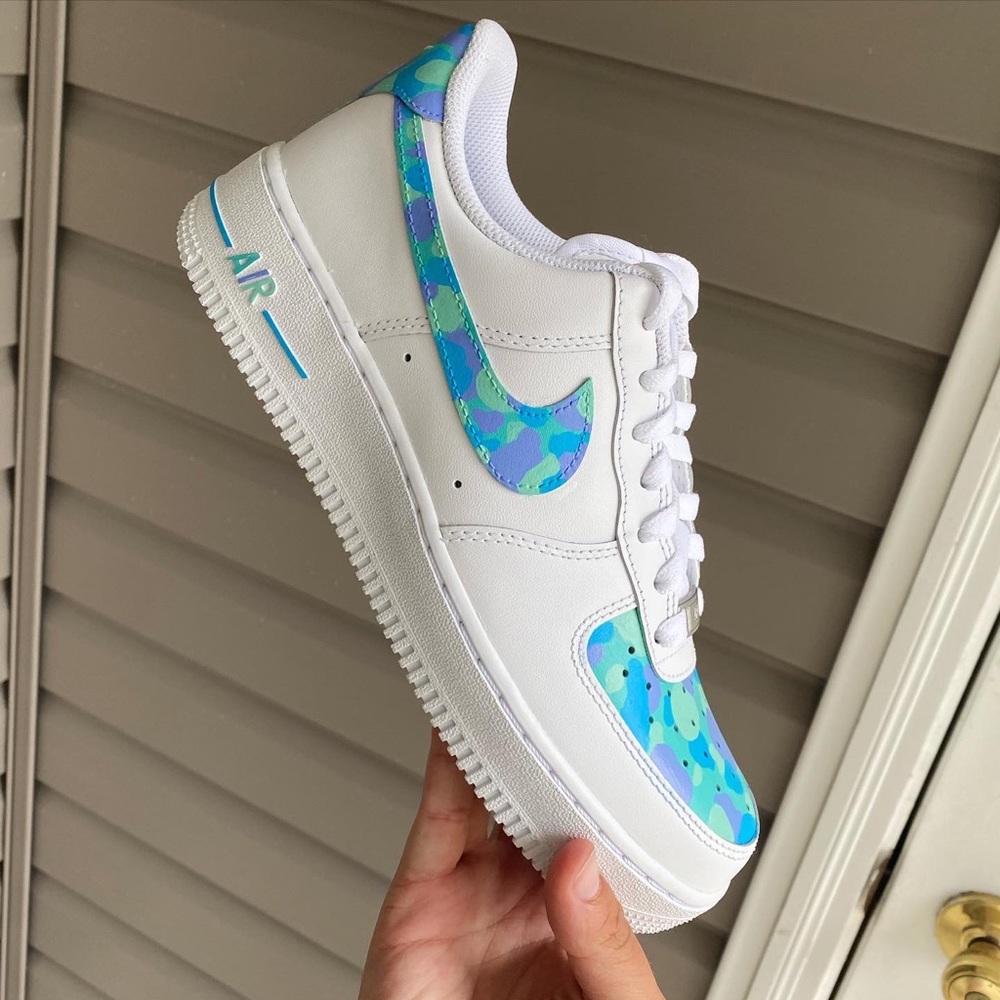 Air Force 1 custom 💙💚💜 Camo